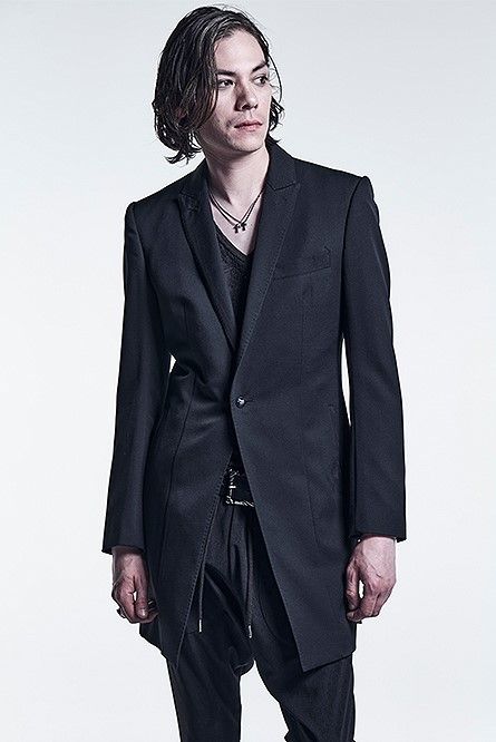 《予約品》 Long Peacked Jacket テーラードジャケット GabadineStretch / Black 【kiryuyrik】 11月入荷予定