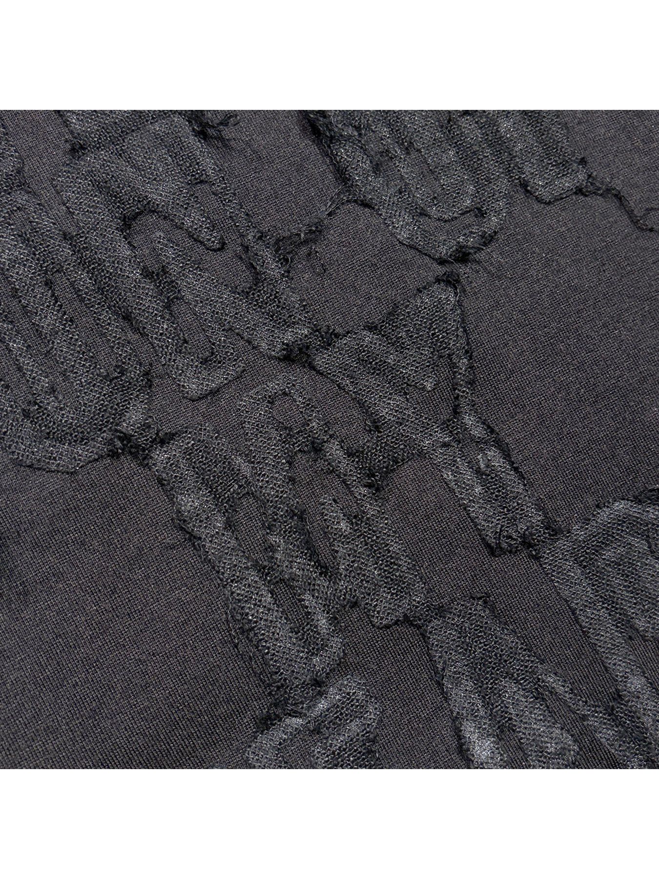 【予約品 3月9日(月) 18:00 締切】WO/JER S/TEE GAUZE / ウールジャージ ガーゼプリント Tシャツ / ブラック