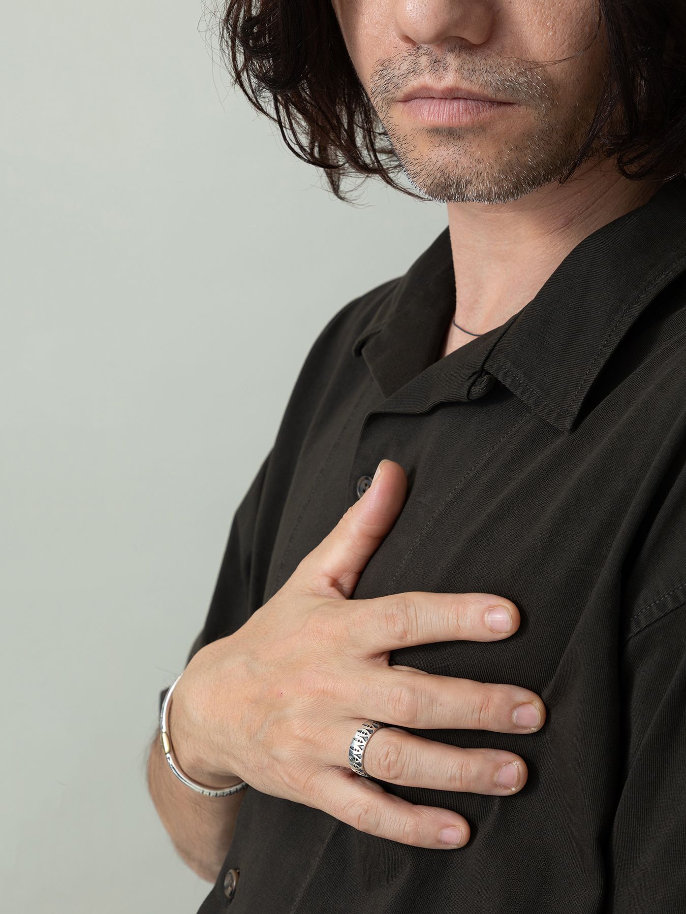 【予約品 2月1日(日) 締切】CUTSHIRTS / オープンカラーシャツ / スミクロ