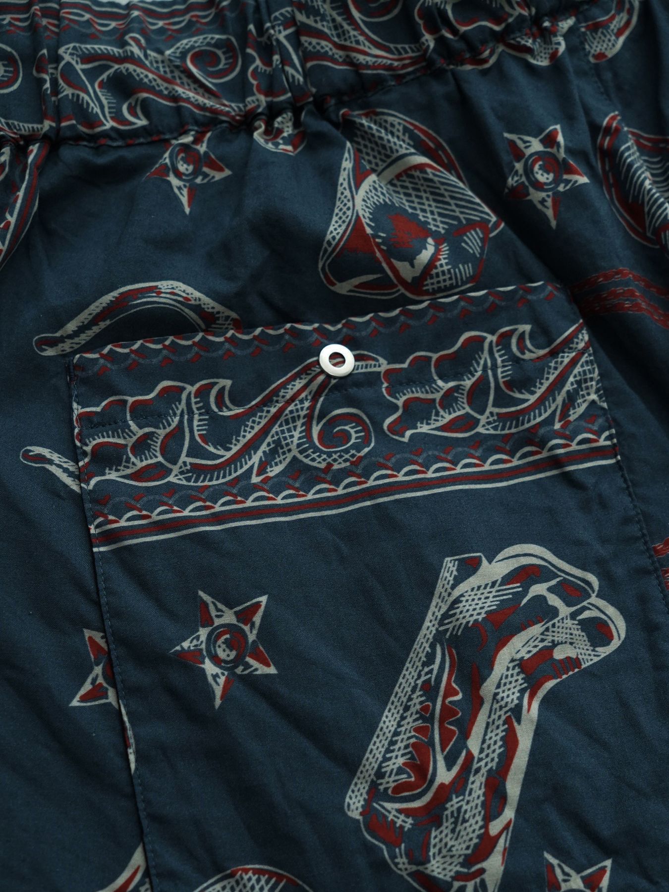 【予約品 11月23日(日) 締切】WESTERNBANDANA SHORTS / バンダナプリント ショーツ / NAVY