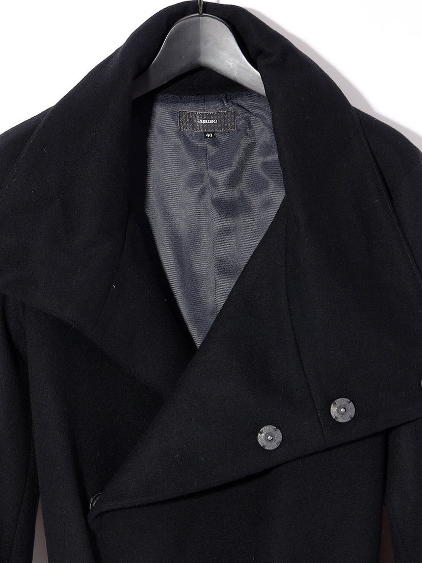 Beaver Wool High collar Wrap Maxi Coat / ブラック 【ys Yuji SUGENO】