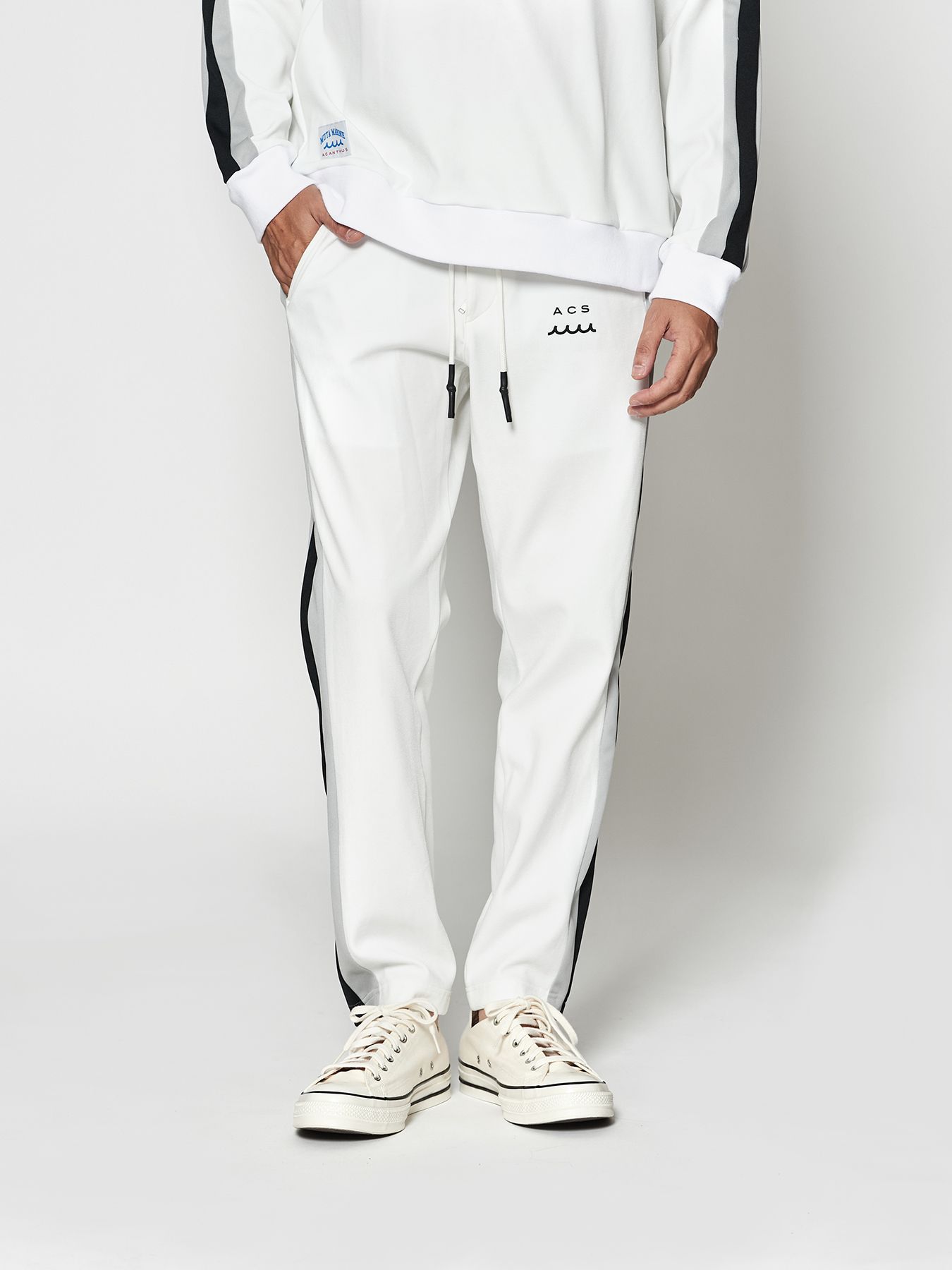 【予約品 10月9日(木) 締切】muta Track Pants / トラックパンツ / ホワイト【Acanthus × muta MARINE】