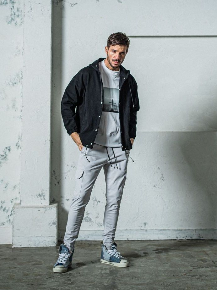 《予約11月17日19時締め》 EX sweat Photo drop trainer / トレーナー / グレー