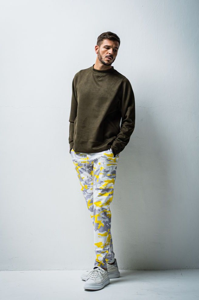 suède jersey solid  trainer / カーキ【ORATA】