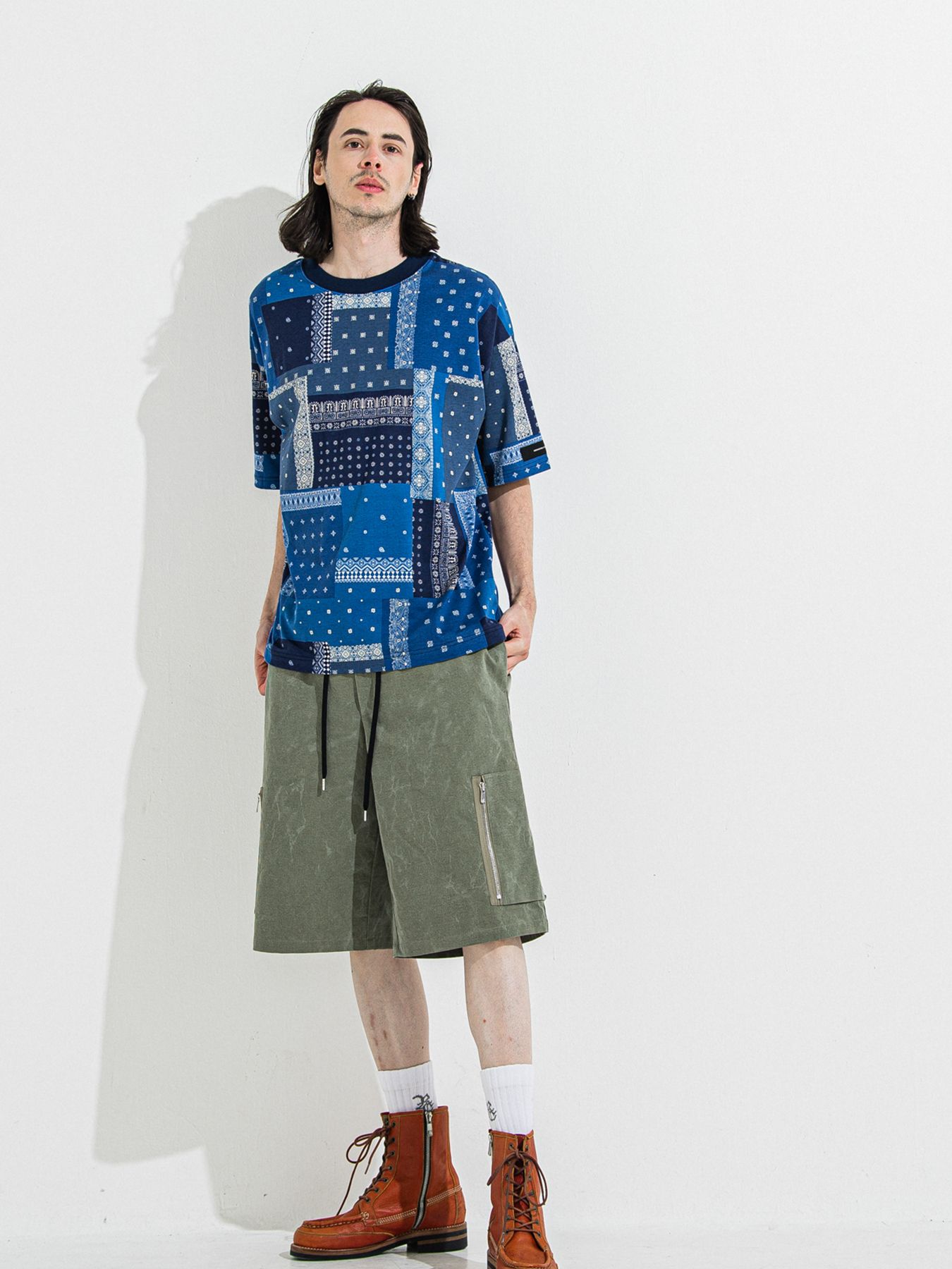 【予約品 】BANDANA OVER TEE / バンダナオーバーサイズTシャツ / ネイビー