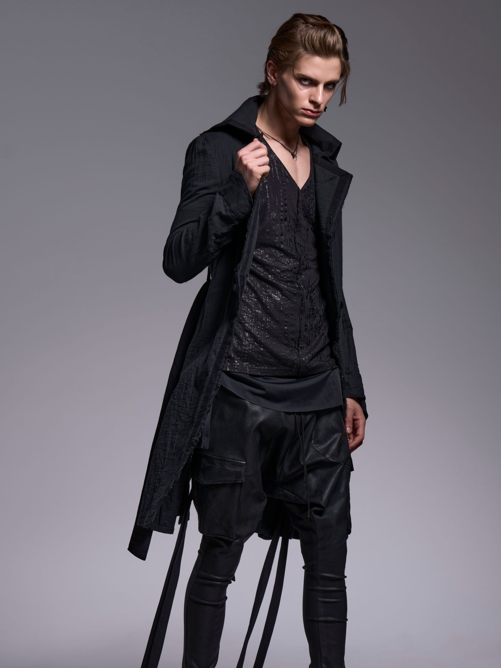 【予約品 1月4日(日) 締切】Gaze Napoleon Coat / ガーゼナポレオンコート / ブラック