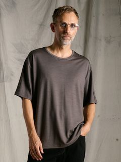 【予約品】super100's wool jersey S/S / Super100'sウール ハイゲージシングルジャージー ショートスリーブカットソー / スチールグレー