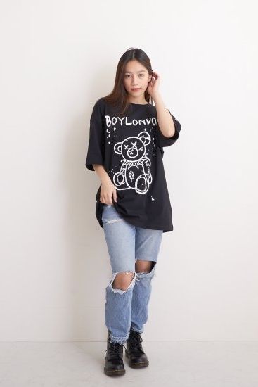 PUNK BEAR T-SHIRTS Tシャツ / BLACK 【BOY LONDON】