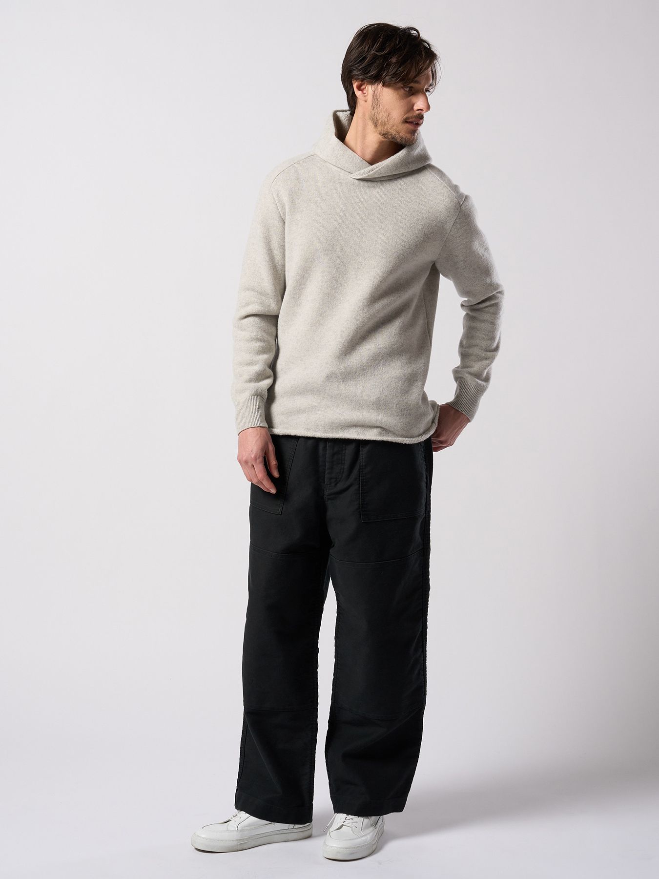 【予約品 4月19日(日) 18時締切】back pile hoodie / バックパイル フーディ / ライトグレー