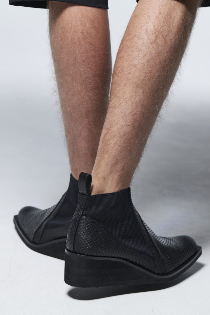 《予約品》 PythonSideGoreHeelBoots / マットブラック 【kiryuyrik】 2023年4月以降入荷予定