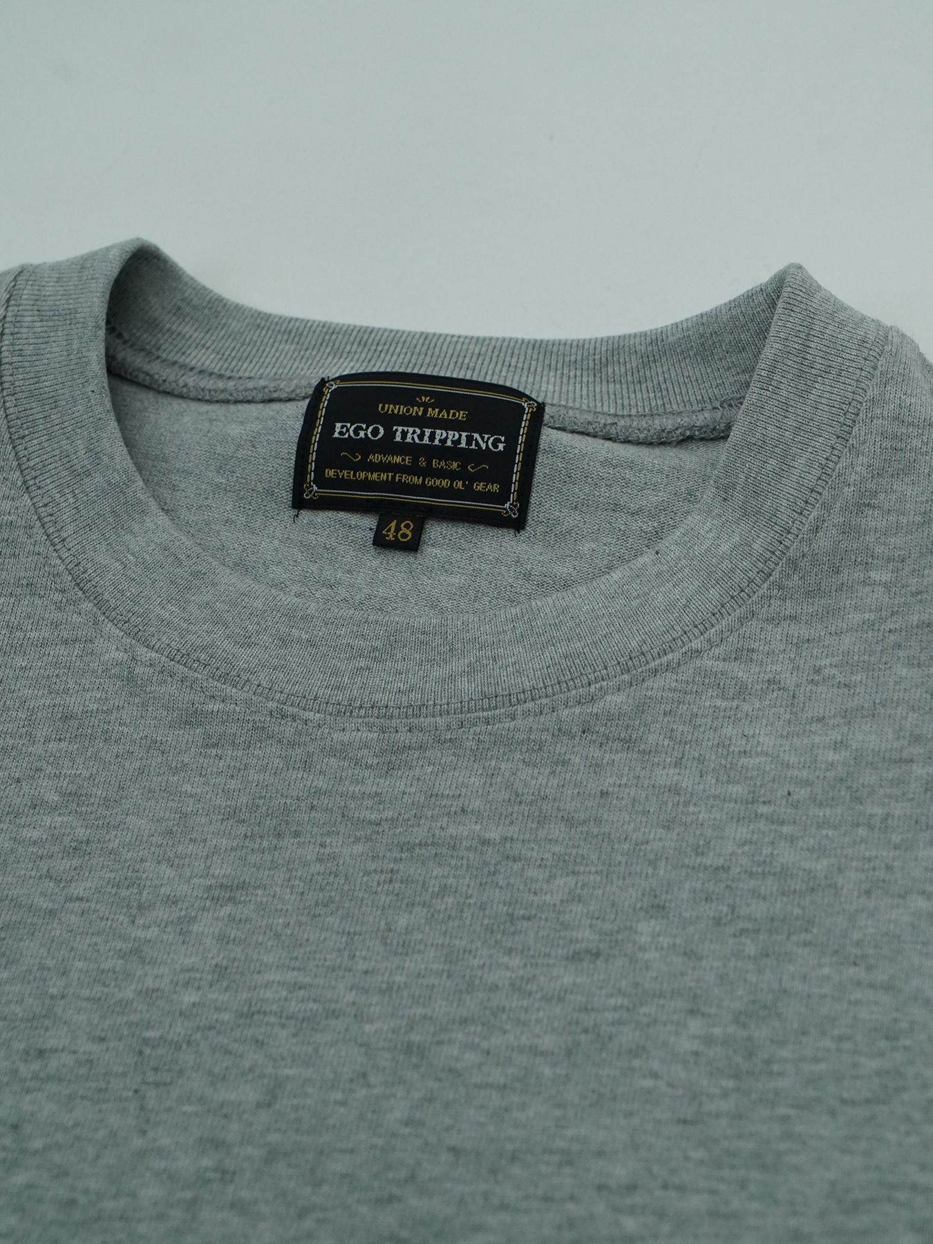 【予約品 2月1日(日) 締切】HEAVYJERSE spiky / ロゴ刺繍 Tシャツ / 杢グレー×ホワイト