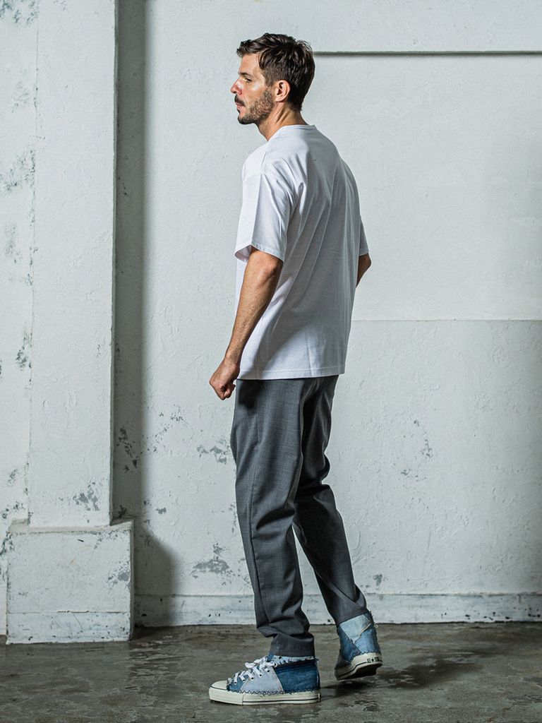 PAT WIDE EASY PANTS / ウオッシャブルトロピカルウール イージーパンツ / ライトグレー