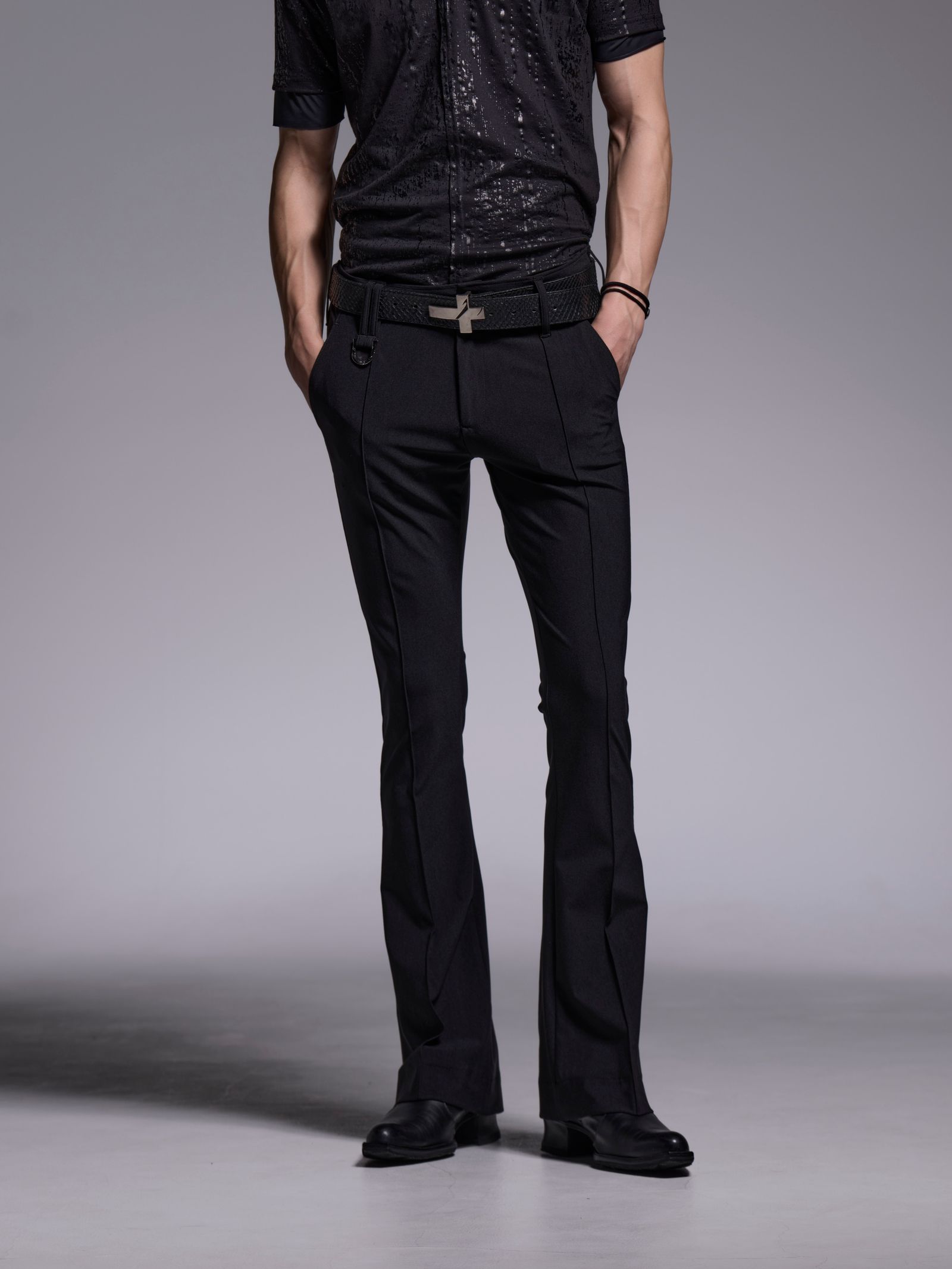 【予約品 1月4日(日) 締切】Flare Skinny Slacks / フレアスキニースラックス / ブラック