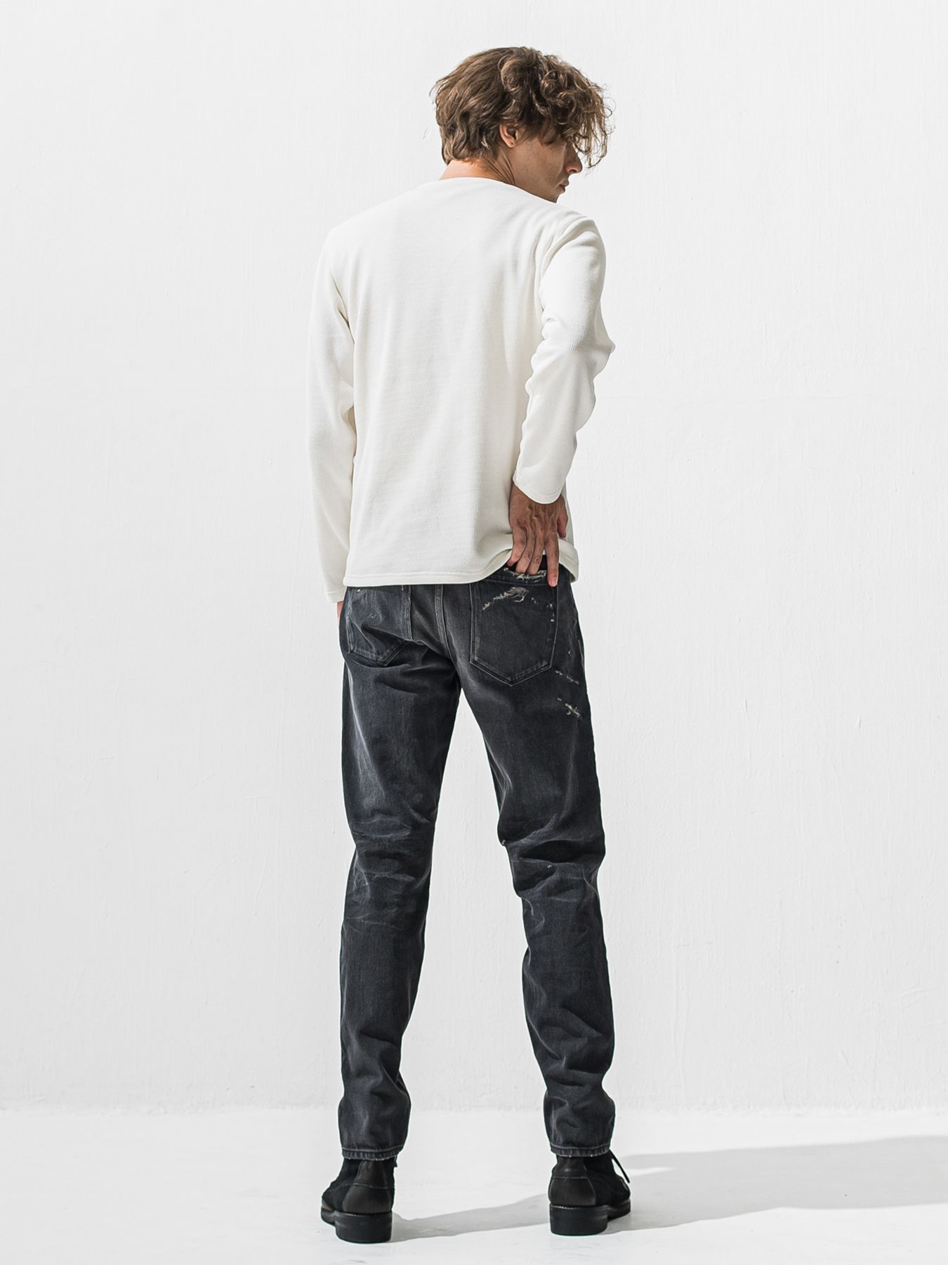 【予約品 9月6日(日) 締切】SCOTT JEANS / ライトオンスヴィンテージジーンズ / ブラック ユーズド