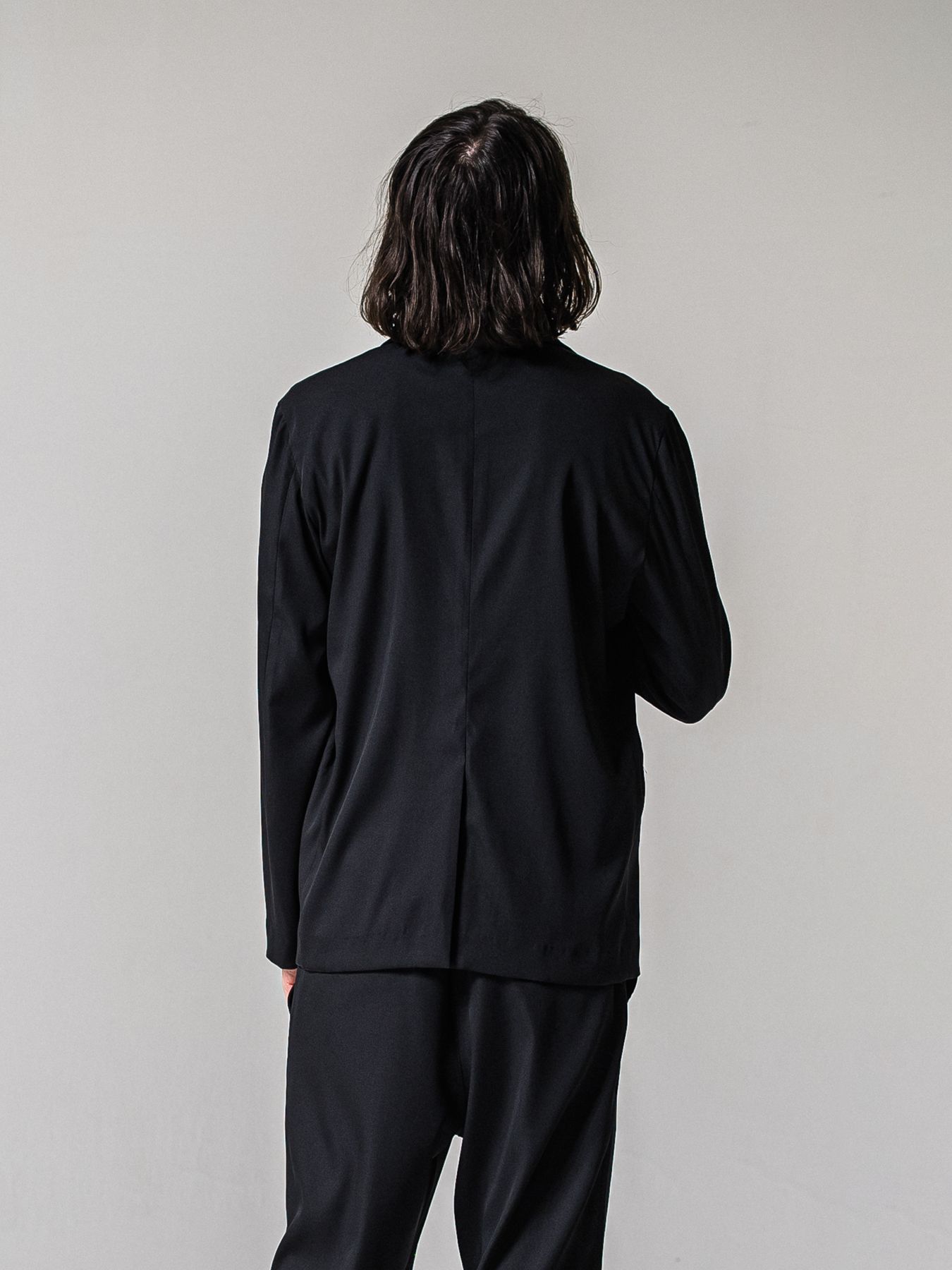 【予約品 11月16日(日) 締切】GARY LOOSE JACKET / ルーズフィット ジャージ テーラードジャケット / ブラック