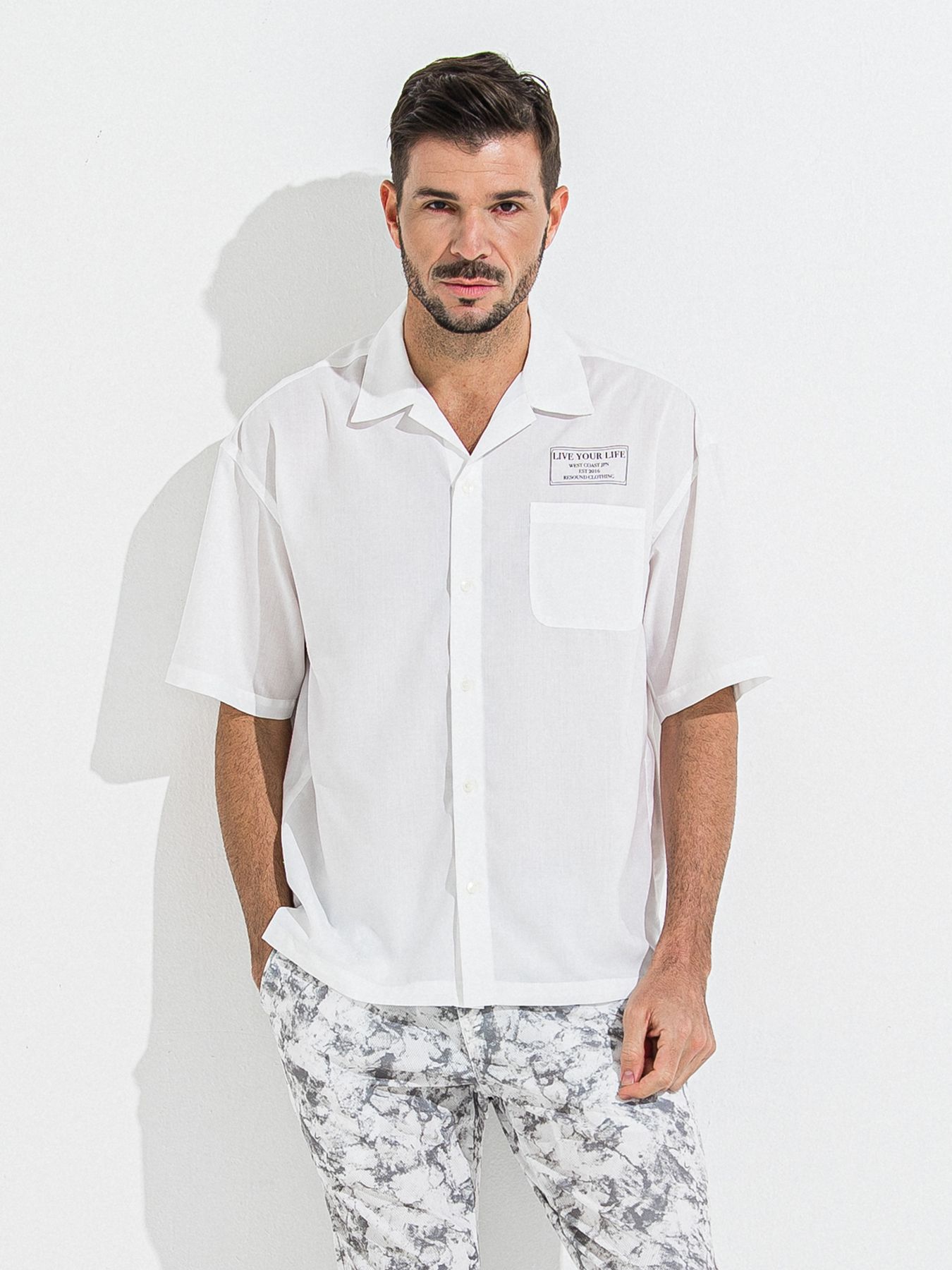 【予約品 】ZACK HALF SHIRT / ザックハーフスリーブシャツ / ホワイトプリント