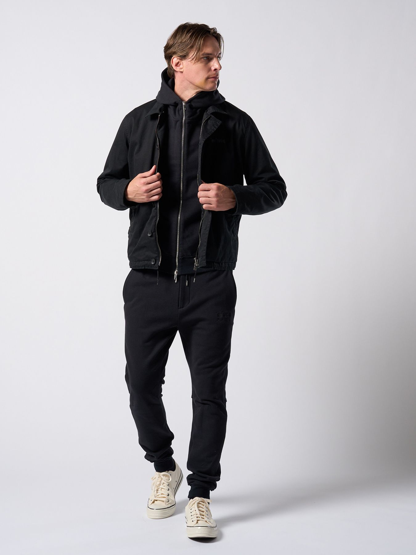 【予約品】muta × wjk collection：super urake zip-up parka / 裏毛ジップアップフーディ / ブラック