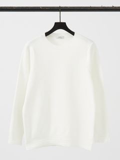 サーマルワッフル 長袖カットニット 白【5351 POUR LES HOMMES】