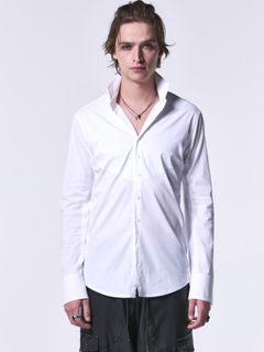《予約品》 StandCollarSideRibShirt / スタンドカラーサイドリブシャツ / ホワイト