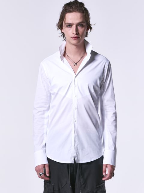 《予約品》 StandCollarSideRibShirt / スタンドカラーサイドリブシャツ / ホワイト