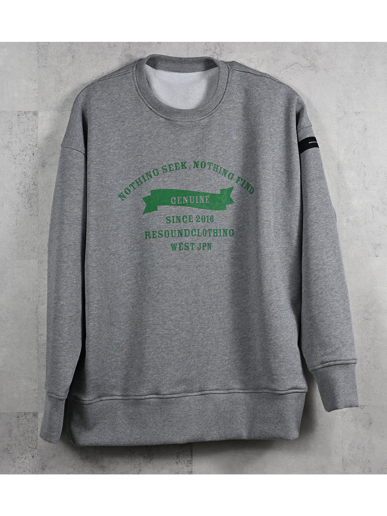 【予約品 11月16日(日) 締切】HF URAKE COLLEGE DROP TRAINER / 裏毛 カレッジロゴルーズ トレーナー / グレー