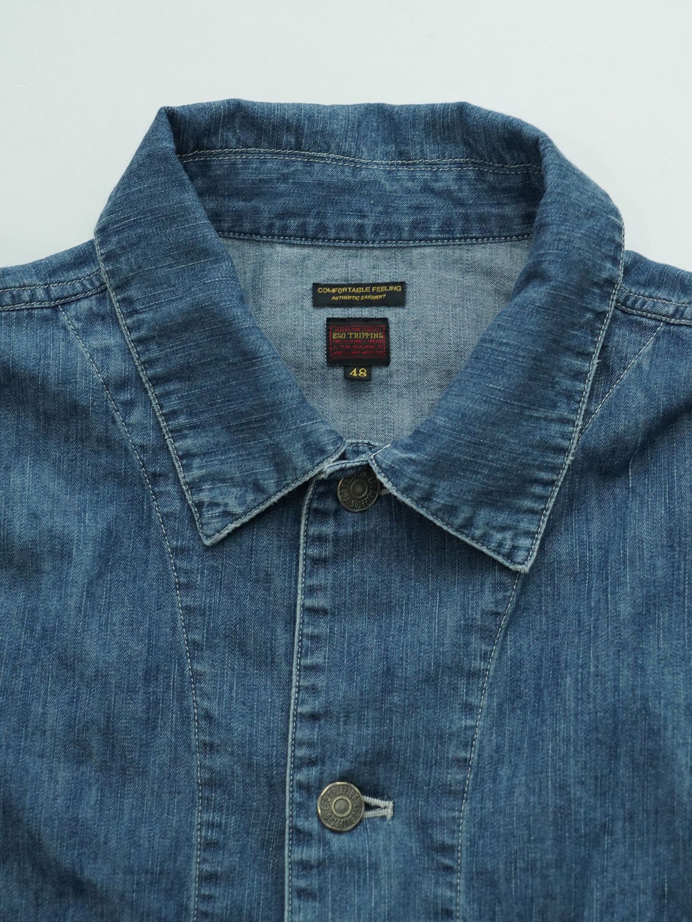 【予約品 10月26日(日) 締切】90sDENIMSHIRTS used / ユーズドデニムオーバーシャツ / INDIGO×L.GRAY