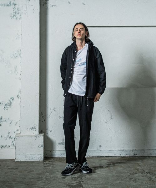 《予約11月17日19時締め》 EX denim jersey  WIDE PT / ワイドパンツ / ブラック
