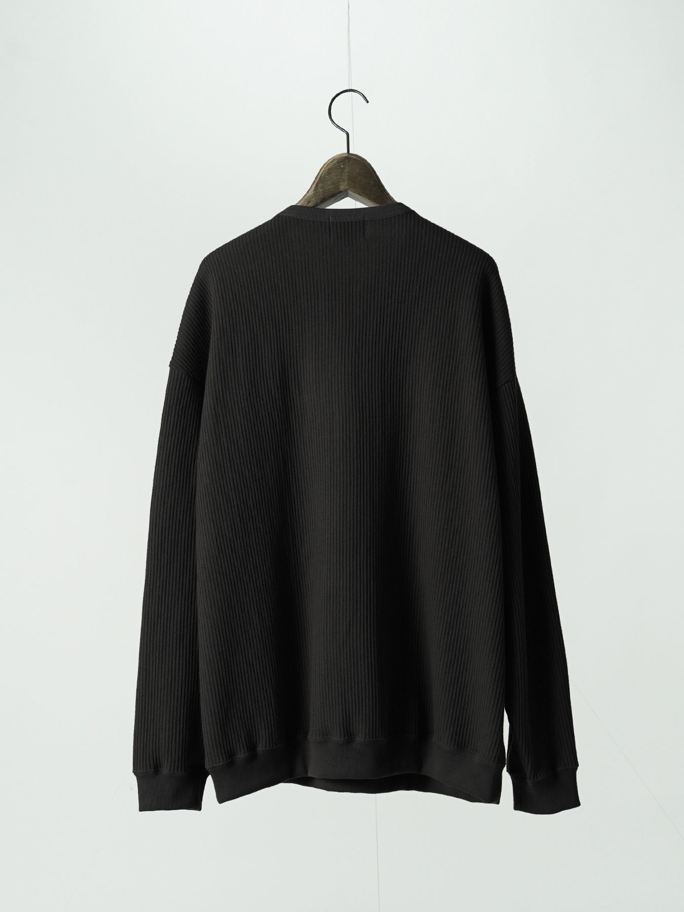 【予約品 5月27日(水) 締切】Deepfront / レールニット カットソー / ブラック