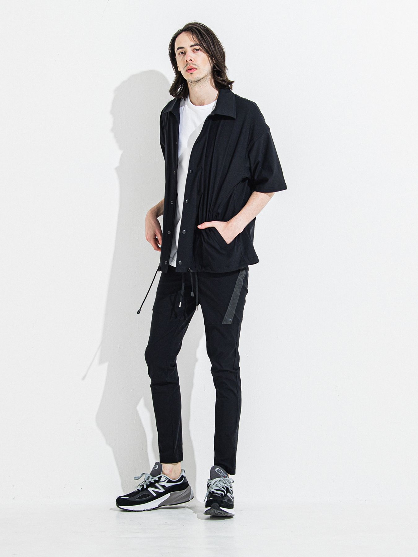 【予約品】NYLON HALF COACH JACKET / ナイロンハーフコーチジャケット / ブラック
