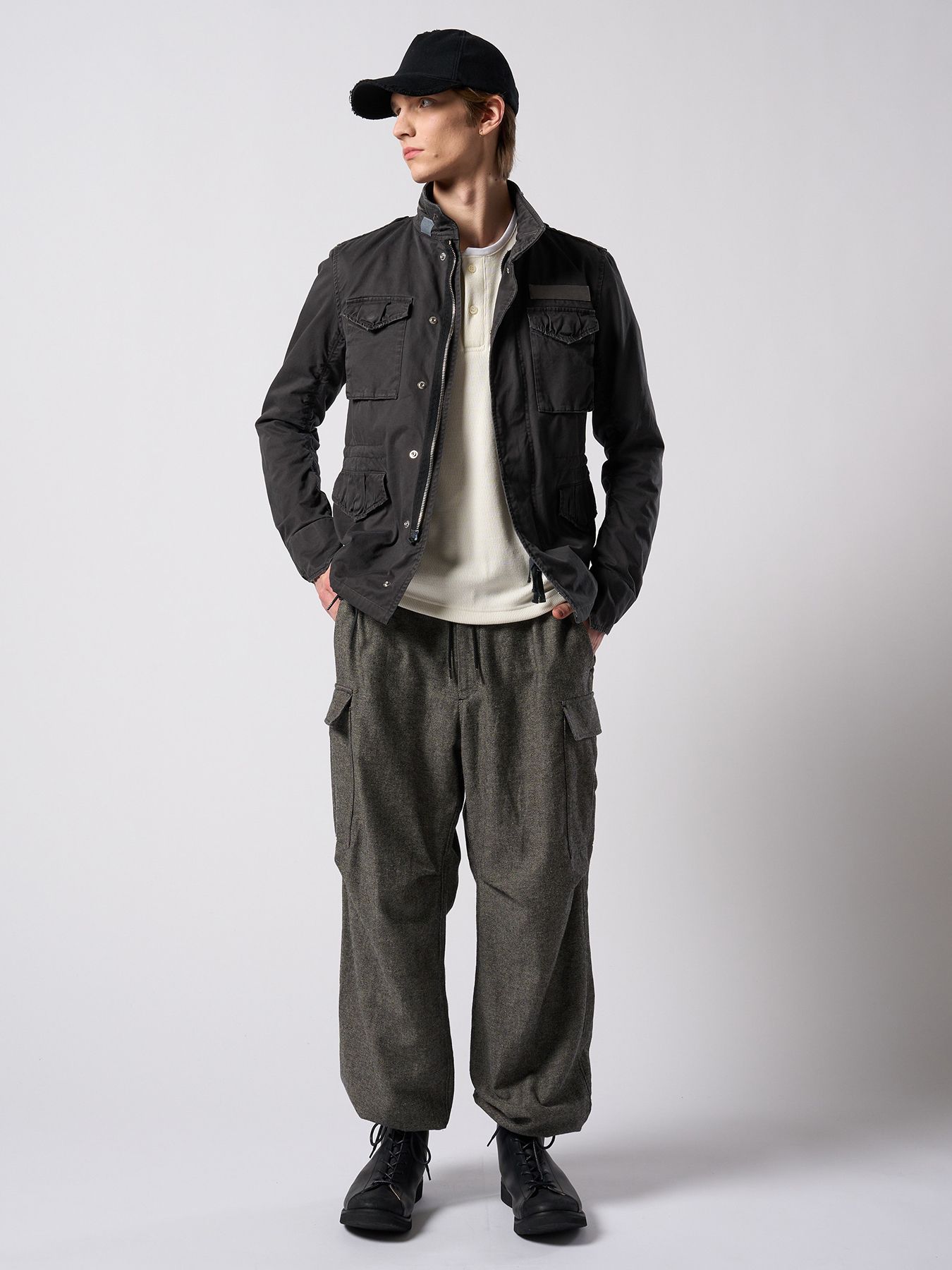 【予約品 4月19日(日) 18時締切】back boa thermal henley L/S / バックボア サーマル ヘンリーネック ロングスリーブ / ホワイト