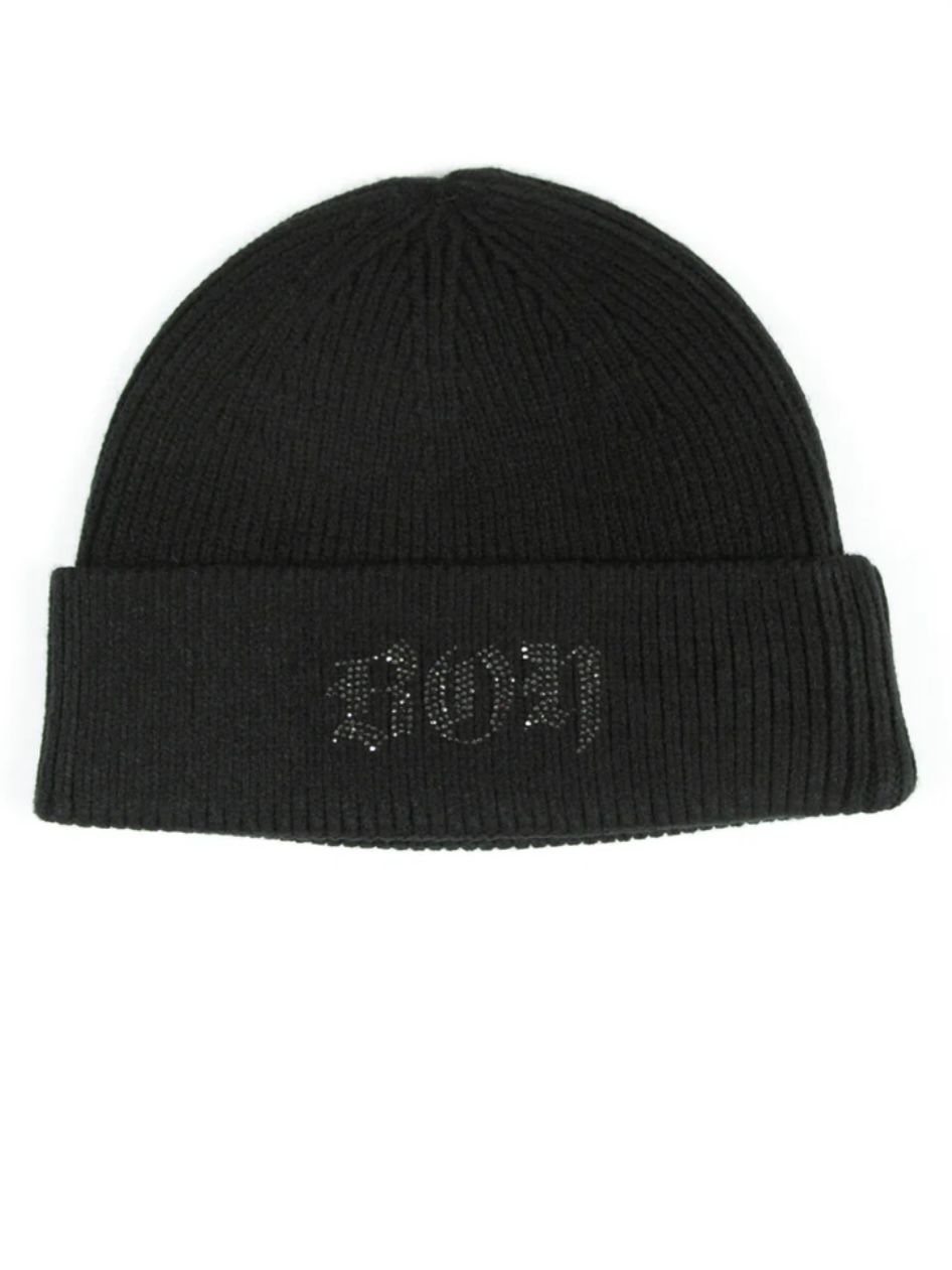 BOY RHINESTONE KNIT CAP BLACK×ブラック【B224N9000502】