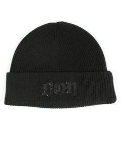 BOY RHINESTONE KNIT CAP BLACK×ブラック【B224N9000502】