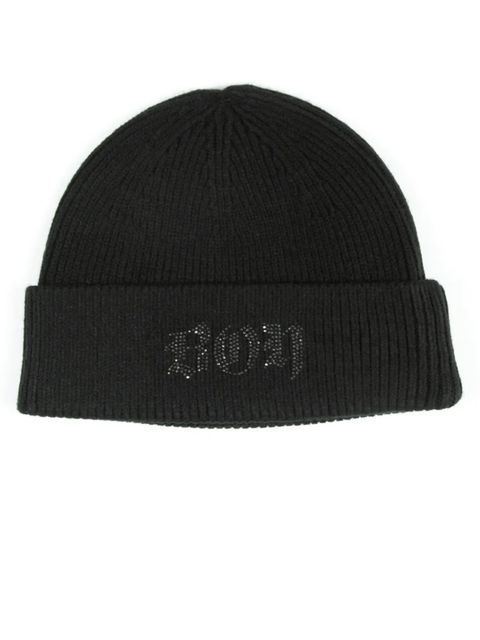 BOY RHINESTONE KNIT CAP BLACK×ブラック【B224N9000502】