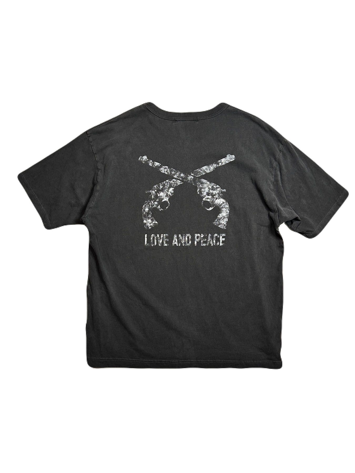 【予約品 8月10日(日) 締切 】HAND PRINT GUN S/S T / クロスガン ハンドプリント Tシャツ / ブラック×ホワイト