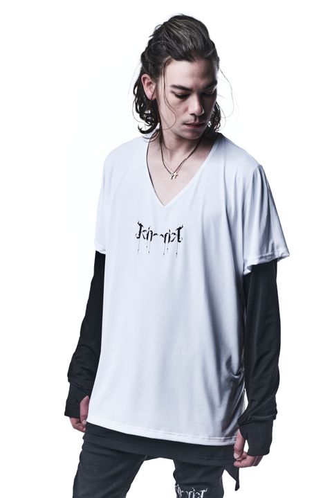 《予約品》 LayerdLongSleevesV-T-Shirts Tシャツ BEATENJIKU / White&Black 【kiryuyrik】 7月入荷予定