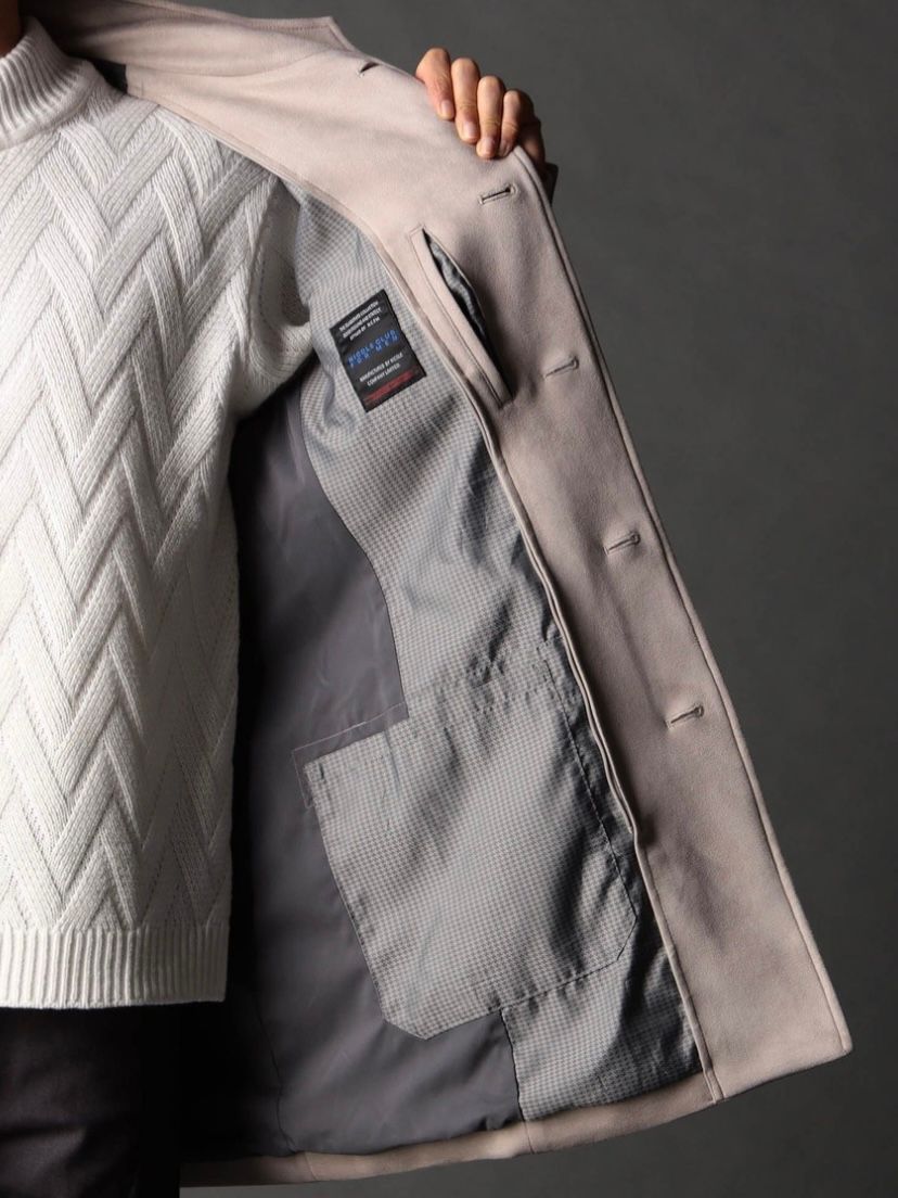 ベストライナー付き スタンドコート撥水性 ベージュ 【NICOLE CLUB FOR MEN】