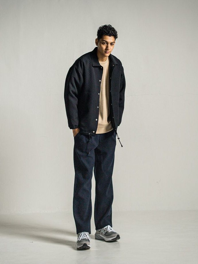 《予約9月1日18時締め》 MELTON WIDE TUCK PANTS  / ワイドタックパンツ / ネイビー
