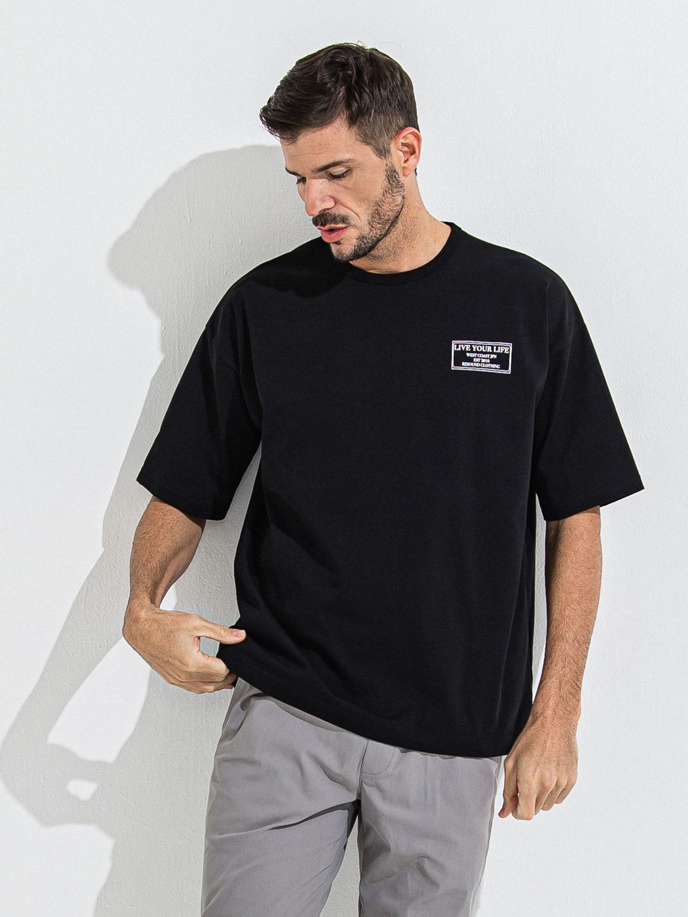 CREW OVER TEE /  クルーオーバーサイズTシャツ / ブラック