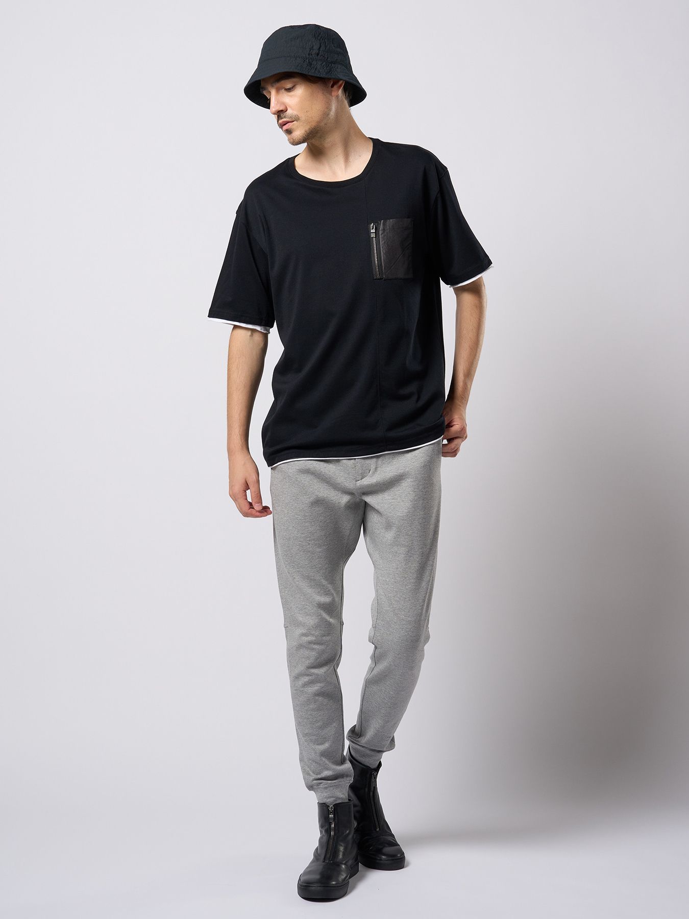 【予約品 9月23日(火) 締切】cool touch zip-pocket S/S / クールタッチ ジップポケット ショートスリーブ / ブラック
