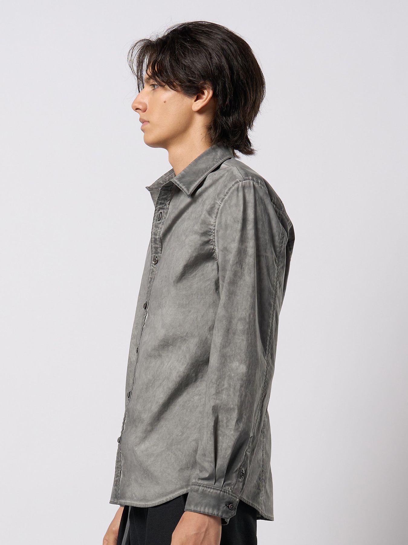 【予約品 9月23日(火) 締切】dyed regular shirt / コールドダイ レギュラーシャツ / ダークグレー