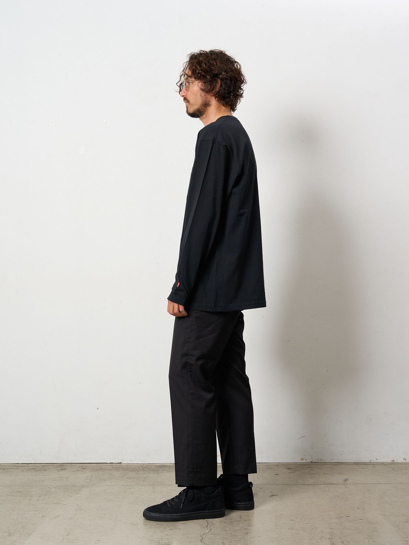 【予約品 5月8日(木) AM10時 締切】 5.6ozコットン天竺 I HATE YOU シークインLS Tシャツ / ブラック