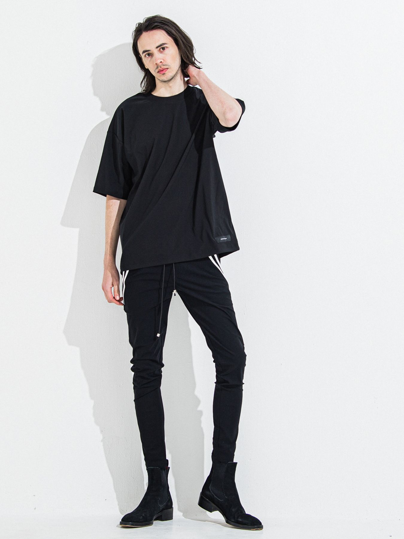 【予約品 】EDGE NYLON PT / エッジナイロンパンツ / ブラック×ホワイト