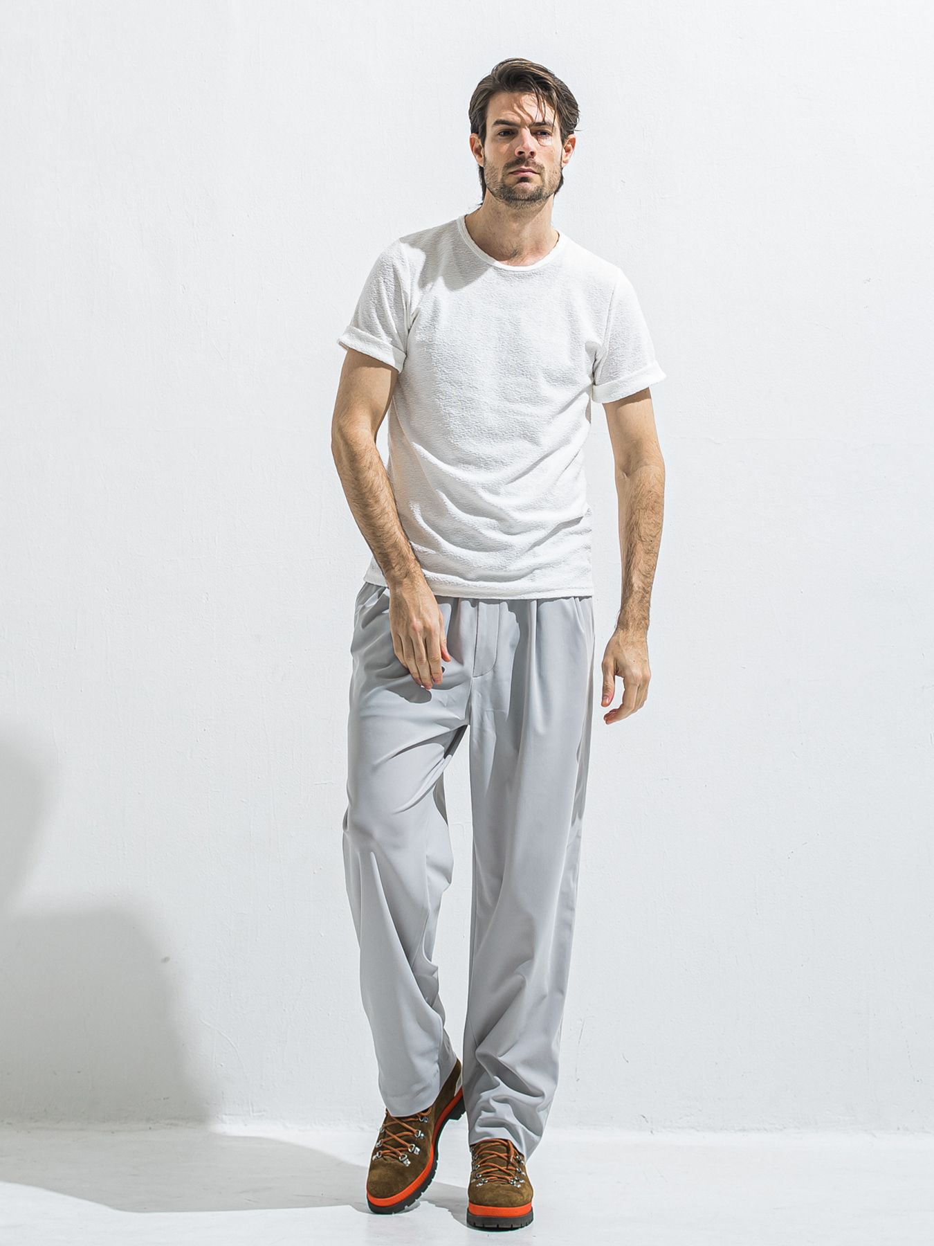 【予約品 2月15日(日) 18:00 締切】PILE ROLL UP TEE / パイルロールアップTシャツ / ホワイト