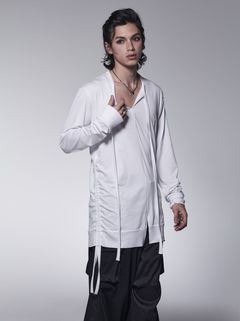 SideShirringRibT-Shirt / サイドシャリーング リブTシャツ / ホワイト 【kiryuyrik】