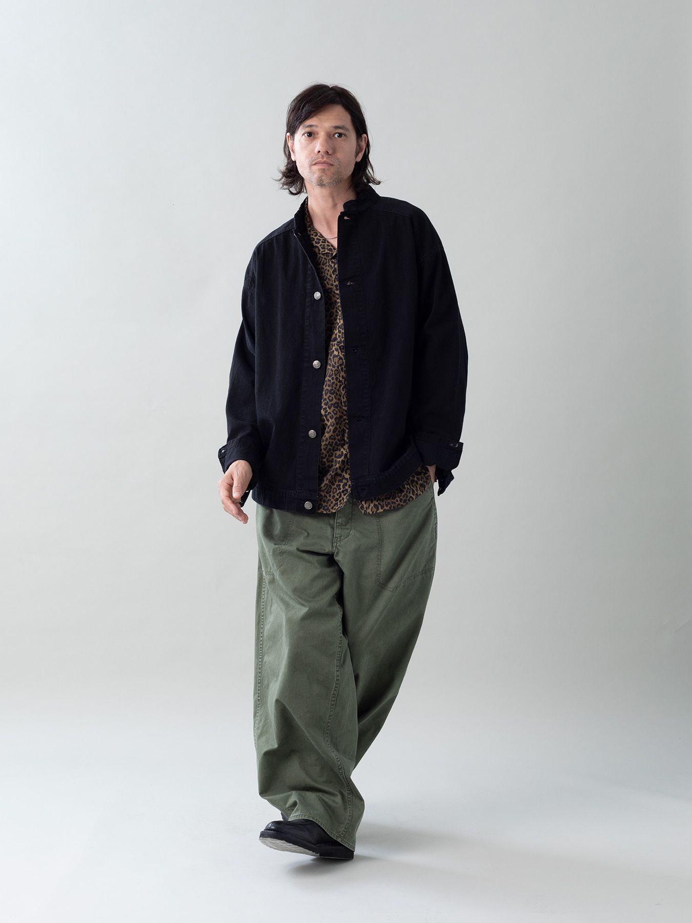 【予約品 5月6日(水) 締切】USN-MIRITARYHERRINGBONE aged / ユーズド加工 ミリタリーパンツ / カーキ