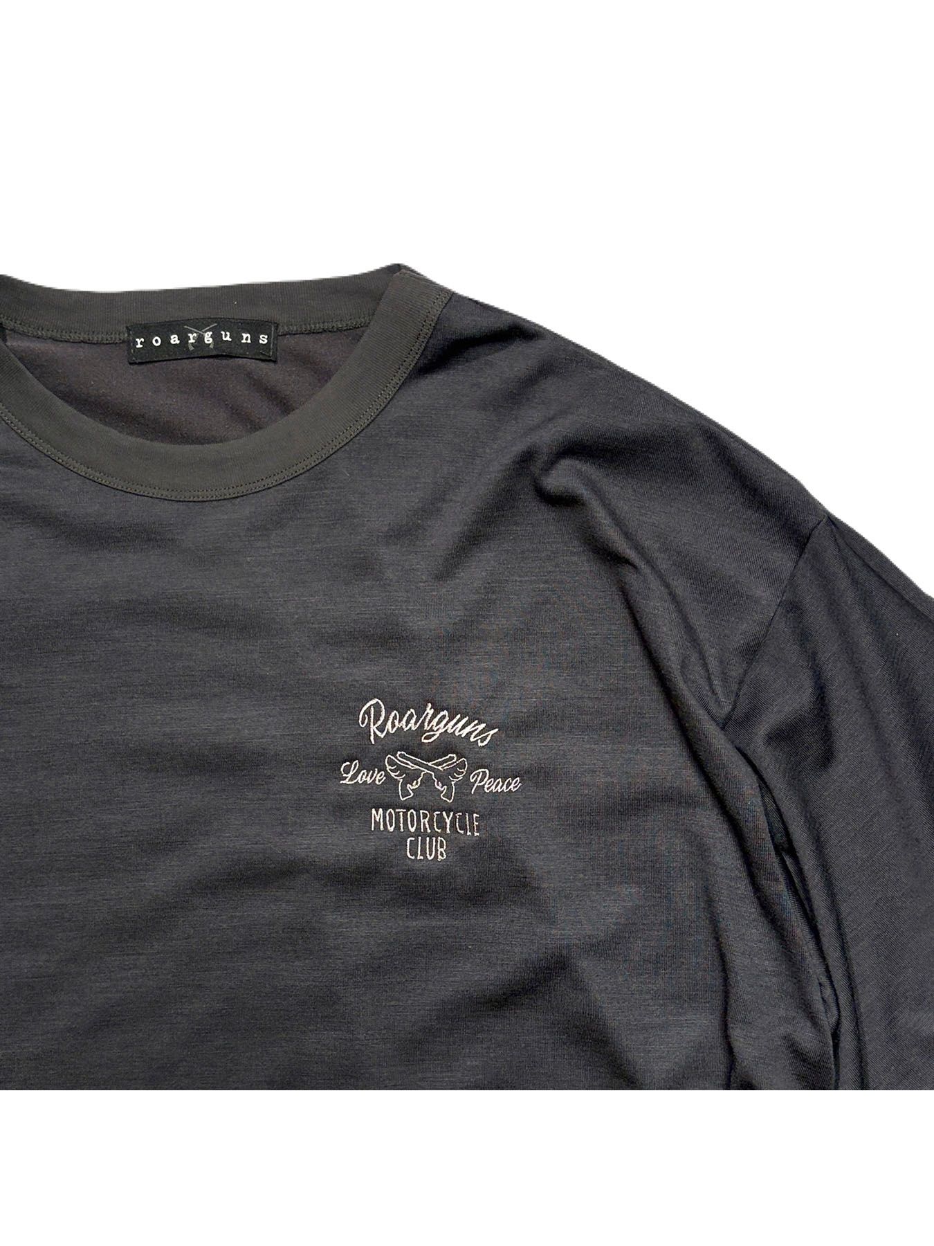 【予約品 3月9日(月) 18:00 締切】WO/JER S/TEE WIN/EMB / ウールジャージ ウイングピストル刺繍  Tシャツ / グレー