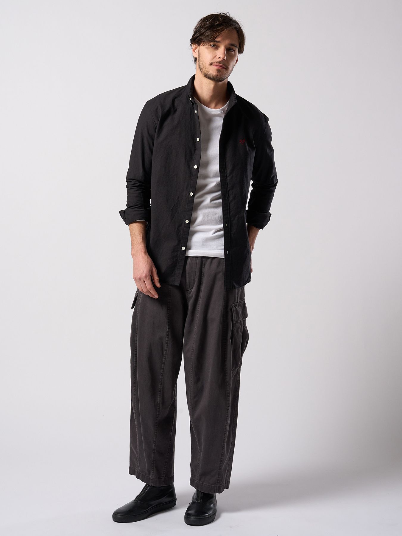 【予約品 4月19日(日) 18時締切】sulfur dyed light easy cargo / 硫化染め ライトイージーカーゴパンツ / フェードチャコール