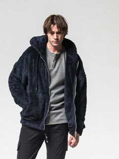 【予約品 】BOA ZIP LOOSE HOODIE / ボア ジップ ルーズフーディ / ネイビー