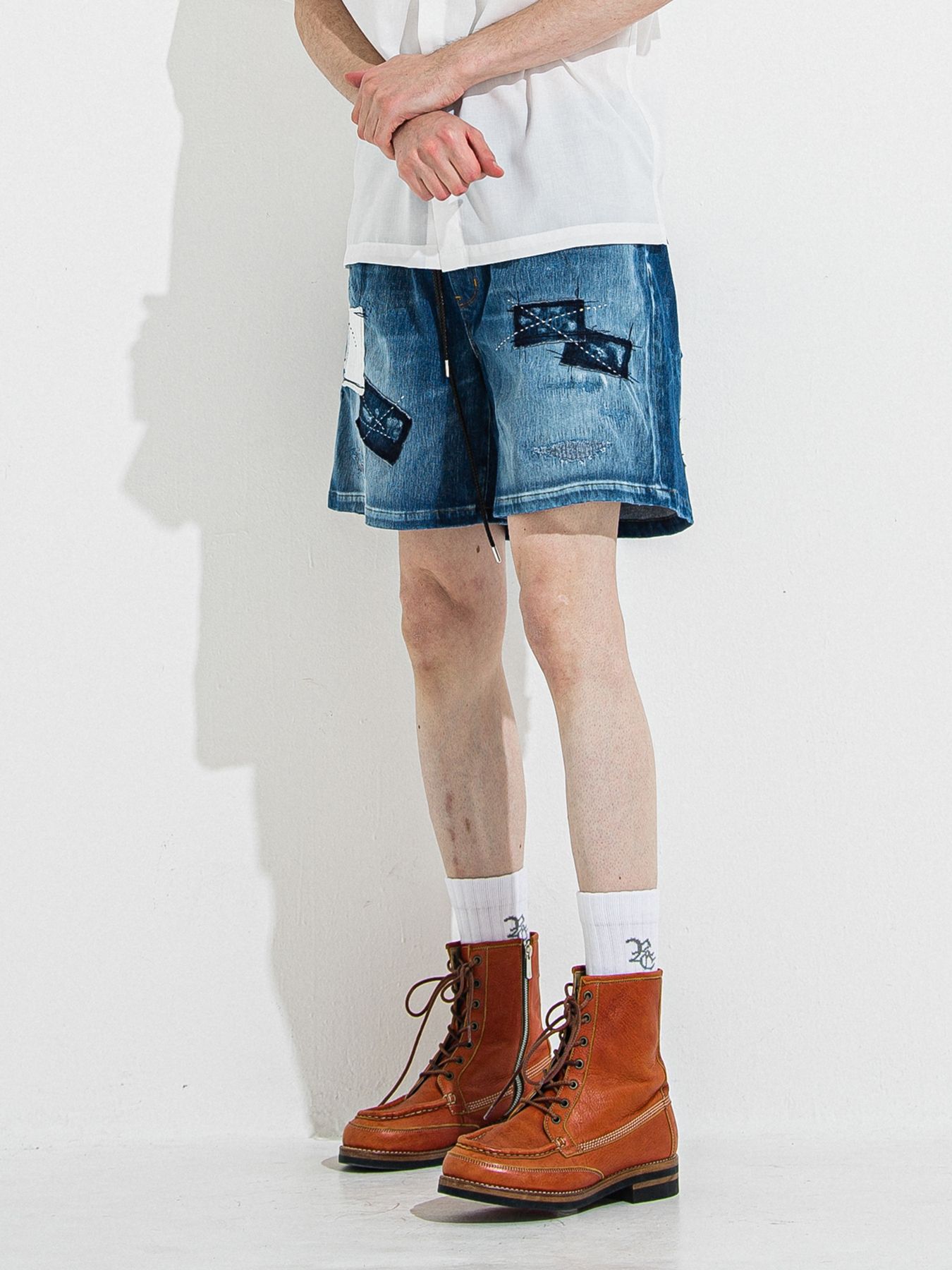 【予約品 】DENIM JERSEY SHORTS / デニムジャージショーツ / インディゴリメイク