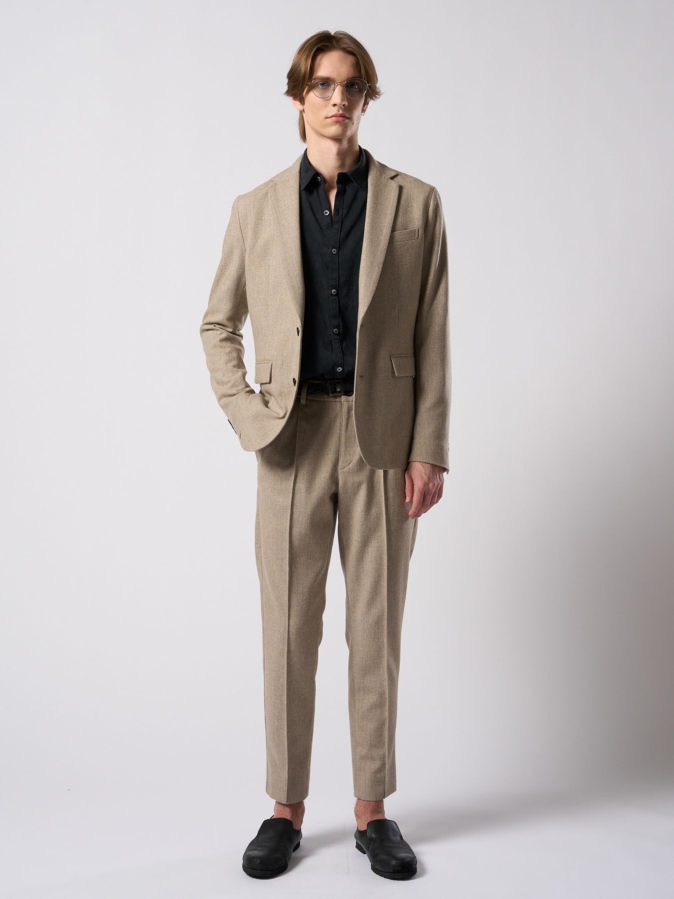 【予約品 4月19日(日) 18時締切】cupuro fibril dress shirt / キュプラフィブリル ドレスシャツ / フェードブラック